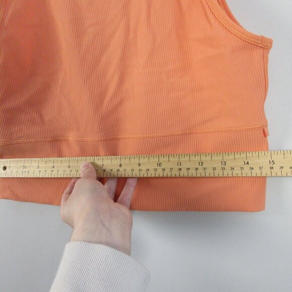 Lululemon Power Pivot Tank *Rib In Golden Apricot L M Crop Top Activewear 92 - Picture 6 of 8